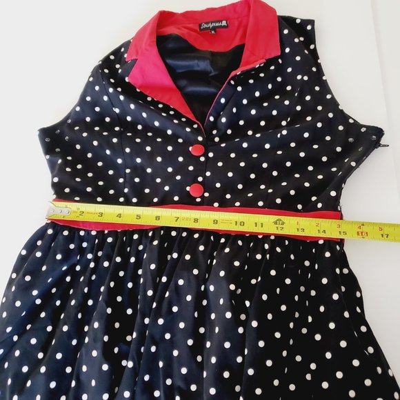 Sourpuss Black and Red Polka Dot Mini Dress - Picture 11 of 13